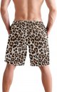 Mens Swim Trunks Leopard Shorts Quick Dry Swim Shorts with Pockets