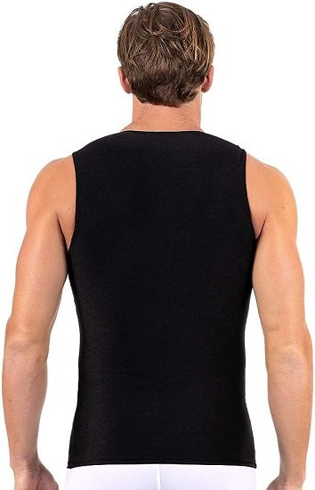Mens Compression Tummy Control Tank with Velcro Shoulders Straps