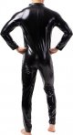 Mens Latex Bodysuit Mens Leotard Long Sleeves Unitard Faux Leather Bodysuit