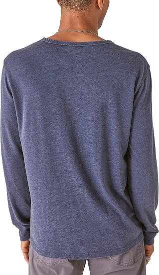 Men's Venice Burnout Notch Neck Long Sleeve Tee