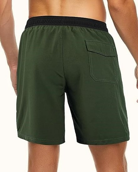 Mens Swimming Trunks with Compression Liner 2 in 1 Quick Dry Beach Shorts with Pockets